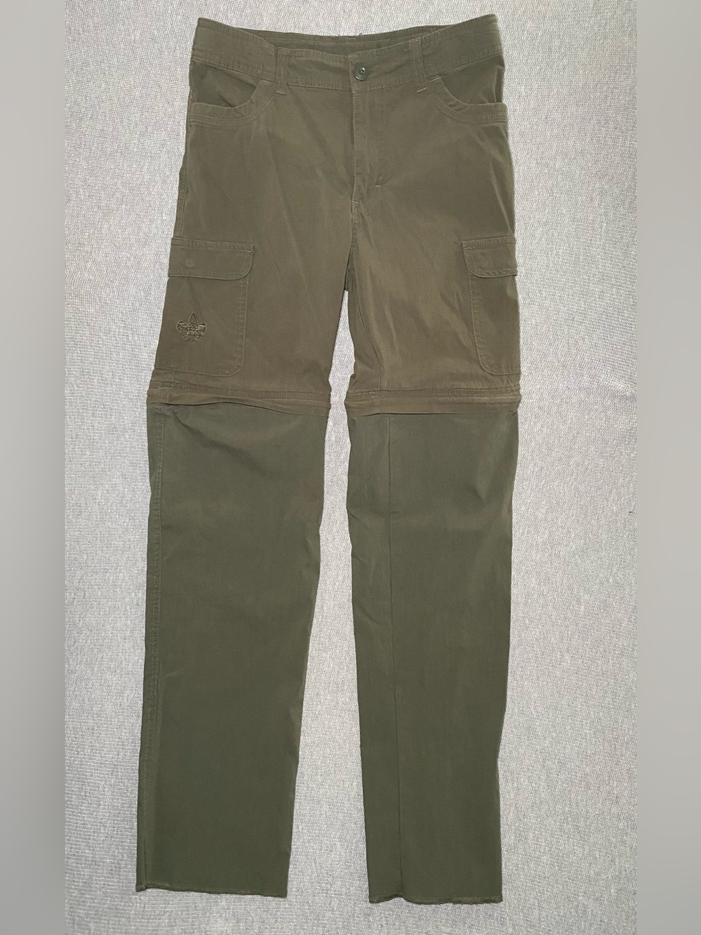 BSA Boy Scouts Uniform Switchback Convertible Pants Olive Green Size 14 Youth